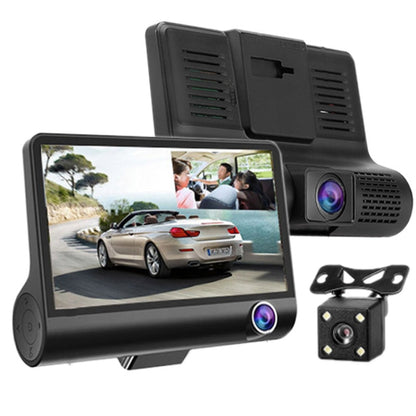 4.0 inch IPS Screen 5.0 Mega Pixels 170 Degrees Wide Angle Full HD 1080P 3 Channels Video Car DVR, Support Night Vision Fill Light / Reversing Visual / TF Card(32GB Max) / G-sensor / Motion Detection by buy2fix