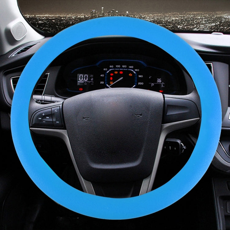 Crocodile Texture Universal Rubber Car Steering Wheel Cover For 34-48cm Wheel (Blue) by buy2fix