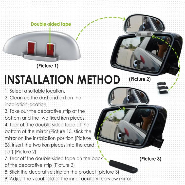 3R-092 Car Blind Spot Right Rear View Wide Angle Adjustable Mirror (Silver) - Convex Mirror & Accessories by 3R | Online Shopping UK | buy2fix