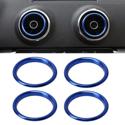 4 PCS Car Outlet Decorative Rings Aluminum Alloy Air Outlet Chrome Trim Ring Car Dashboard Air Vents Cover Sticker Decoration for Audi A3(Blue) by buy2fix