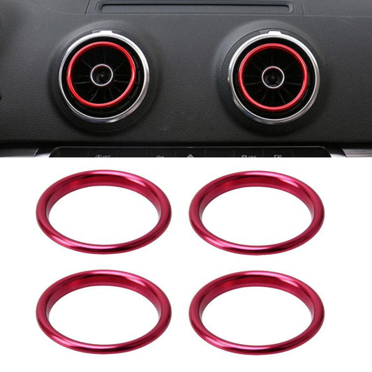 4 PCS Car Outlet Decorative Rings Aluminum Alloy Air Outlet Chrome Trim Ring Car Dashboard Air Vents Cover Sticker Decoration for Audi A3(Magenta) by buy2fix