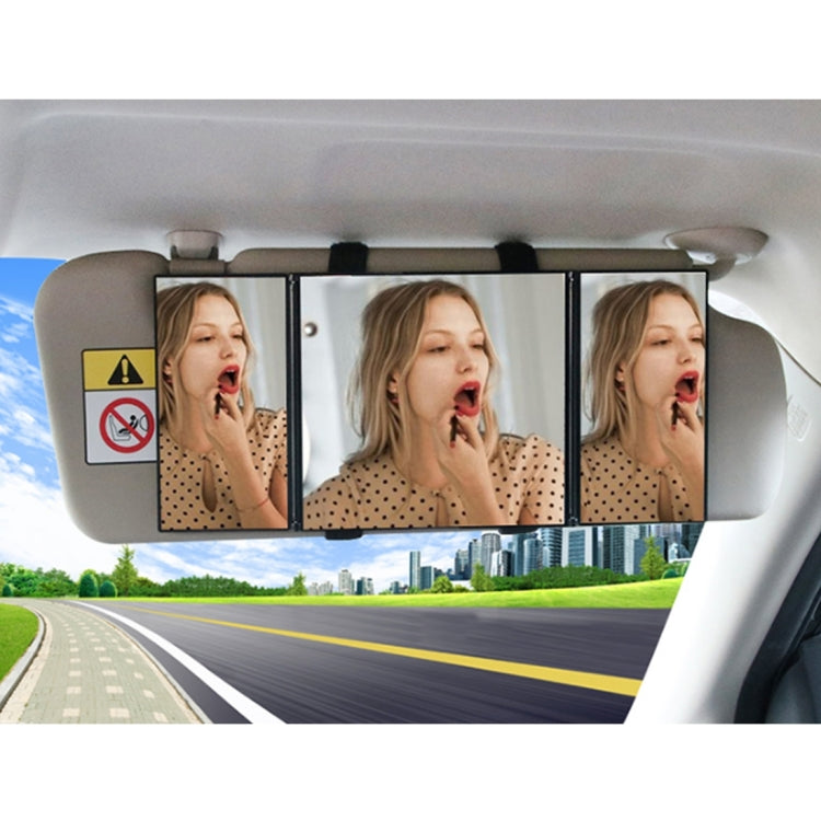 SHUNWEI Car Sun Visor Adjustable Mirror Car Makeup Sun-shading Vehicle Mounted Cosmetic Mirror Folding Vanity Mirror Triple Folding Car Interior Makeup Mirror Auto Supplies by SHUNWEI