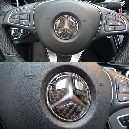 Car Carbon Fiber Steering Wheel Decorative Sticker for Mercedes-Benz GLA 2015-2018 by buy2fix