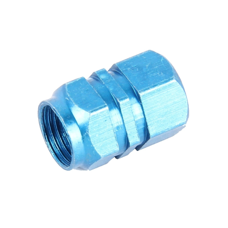 4PCS SA Metal Plated Hexagon Shape Universal Tire Valve Stem Cap(Blue) by buy2fix