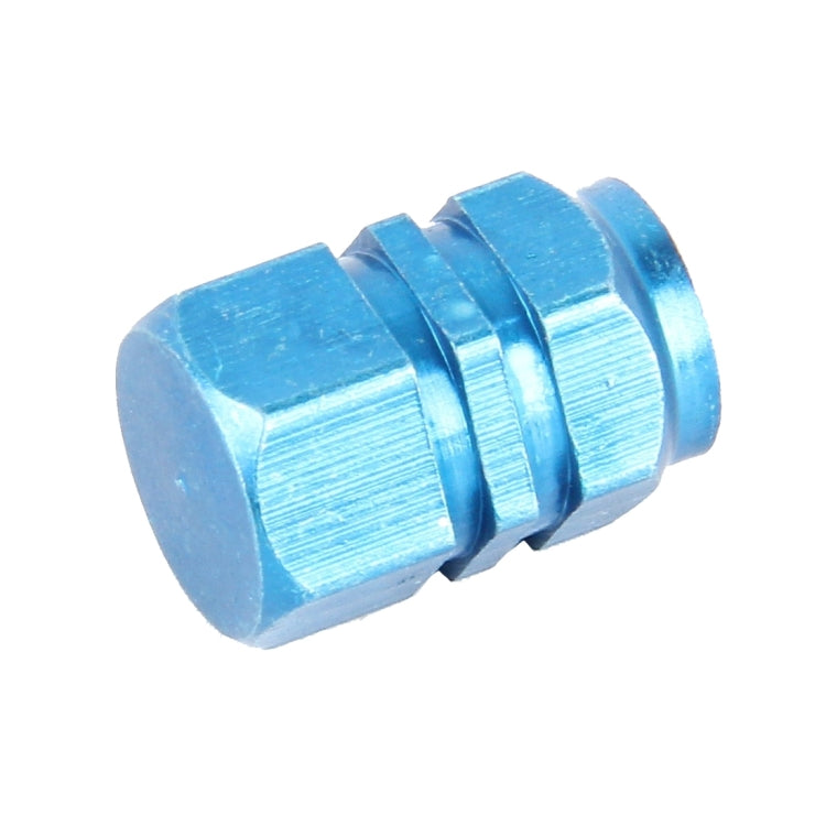 4PCS SA Metal Plated Hexagon Shape Universal Tire Valve Stem Cap(Blue) by buy2fix