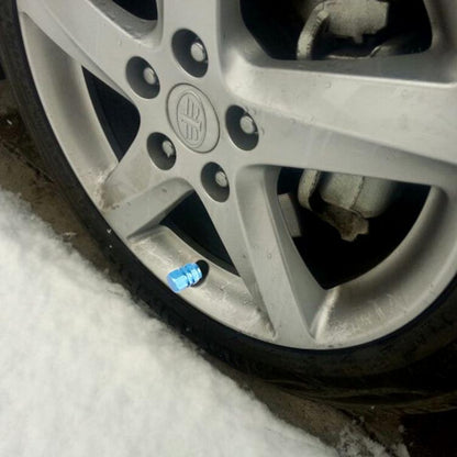 4PCS SA Metal Plated Hexagon Shape Universal Tire Valve Stem Cap(Blue) by buy2fix