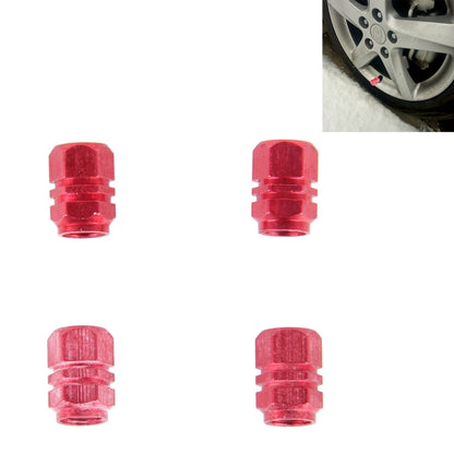 4PCS SA Metal Plated Hexagon Shape Universal Tire Valve Stem Cap(Red) by buy2fix