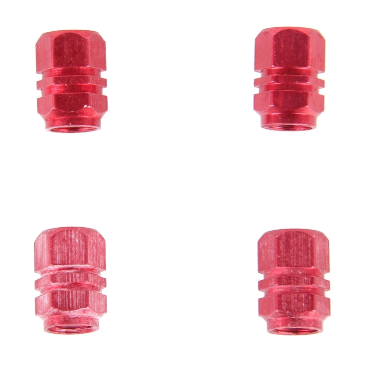 4PCS SA Metal Plated Hexagon Shape Universal Tire Valve Stem Cap(Red) by buy2fix