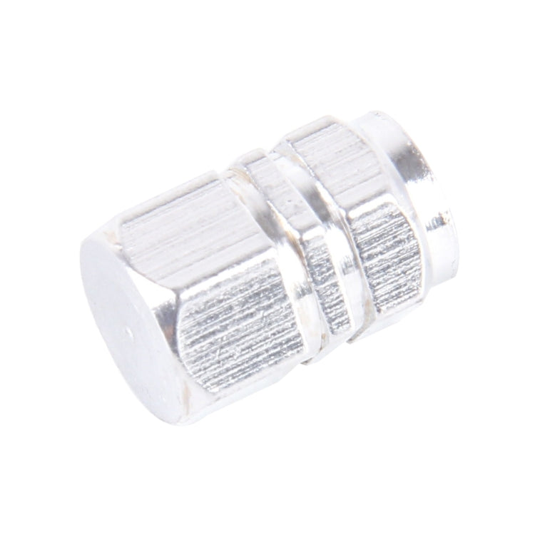 4PCS SA Metal Plated Hexagon Shape Universal Tire Valve Stem Cap(Silver) by buy2fix