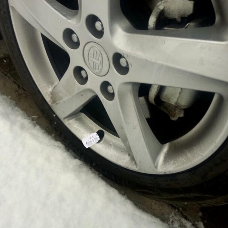 4PCS SA Metal Plated Hexagon Shape Universal Tire Valve Stem Cap(Silver) by buy2fix