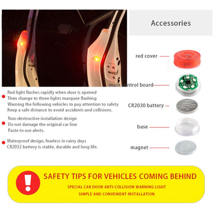 2 PCS Car Door Magnetic Warning Strobe Light Lamp(Green Light) - Warning Lights by buy2fix | Online Shopping UK | buy2fix