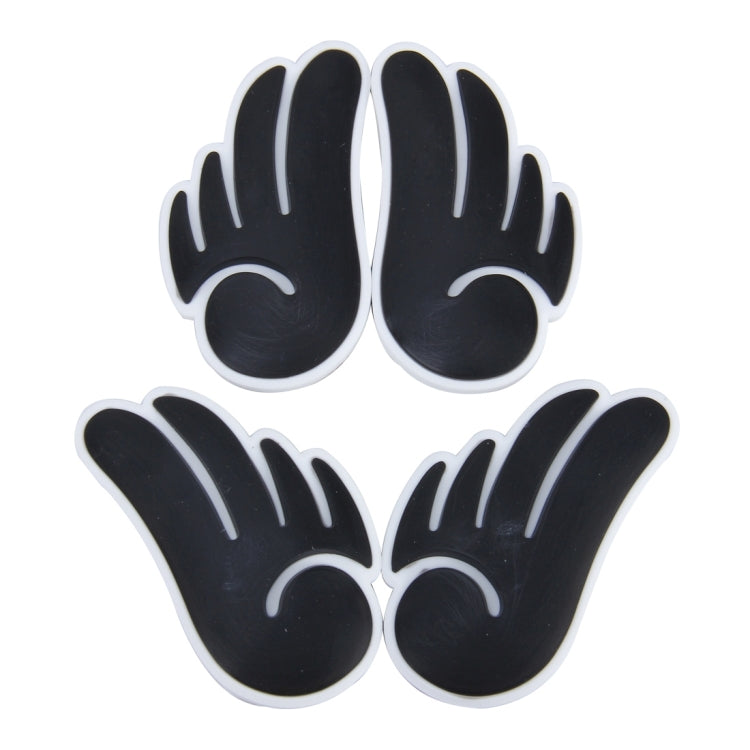 4 PCS Angel Wing Shape Cartoon Style PVC Car Auto Protection Anti-scratch Door Guard Decorative Sticker (Black) by buy2fix