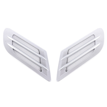 2PCS Euro Style Metal Decorative Air Flow Intake Turbo Bonnet Hood Side Vent Grille Cover With Self-adhesive Sticker(Grey) by buy2fix