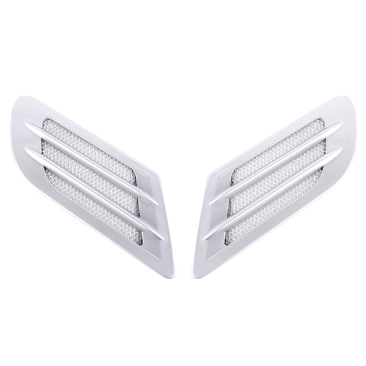 2PCS Euro Style Metal Decorative Air Flow Intake Turbo Bonnet Hood Side Vent Grille Cover With Self-adhesive Sticker(Grey) by buy2fix