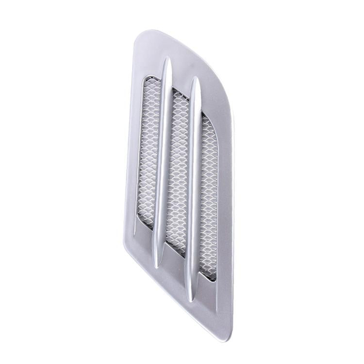 2PCS Euro Style Metal Decorative Air Flow Intake Turbo Bonnet Hood Side Vent Grille Cover With Self-adhesive Sticker(Grey) by buy2fix