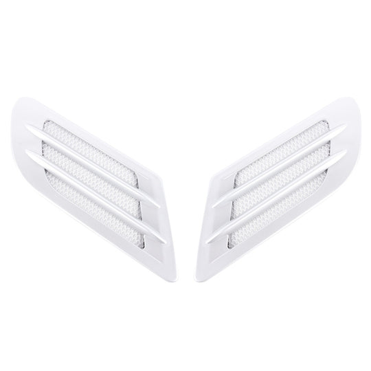 2PCS Euro Style Metal Decorative Air Flow Intake Turbo Bonnet Hood Side Vent Grille Cover With Self-adhesive Sticker(Silver)