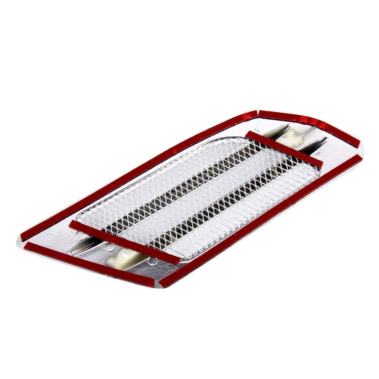 2PCS Euro Style Metal Decorative Air Flow Intake Turbo Bonnet Hood Side Vent Grille Cover With Self-adhesive Sticker(Silver) by buy2fix