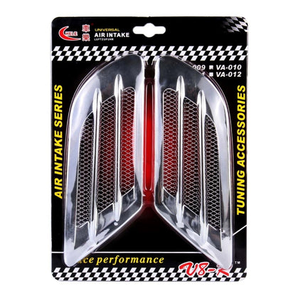2PCS Euro Style Metal Decorative Air Flow Intake Turbo Bonnet Hood Side Vent Grille Cover With Self-adhesive Sticker(Silver) by buy2fix
