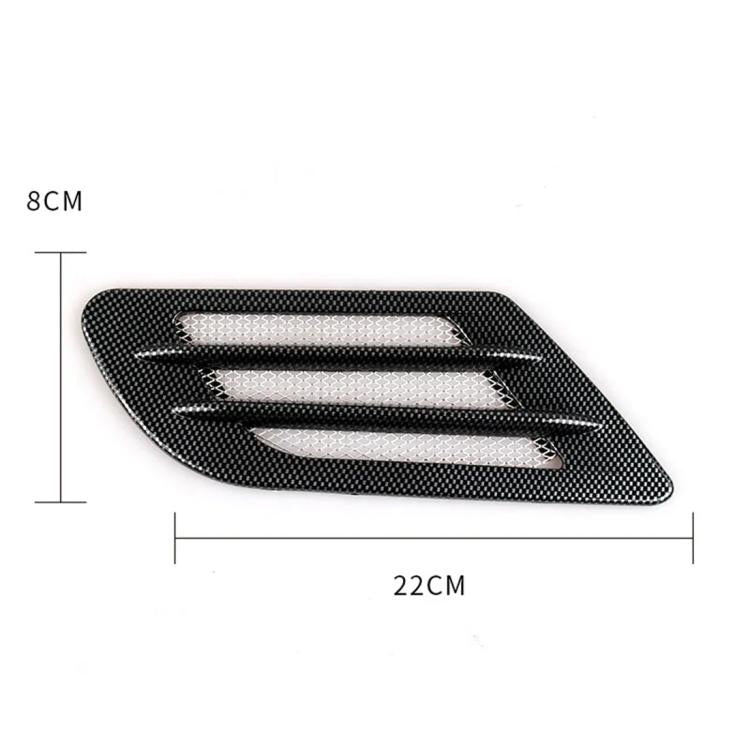 2PCS Euro Style Metal Decorative Air Flow Intake Turbo Bonnet Hood Side Vent Grille Cover With Self-adhesive Sticker(Grey) by buy2fix