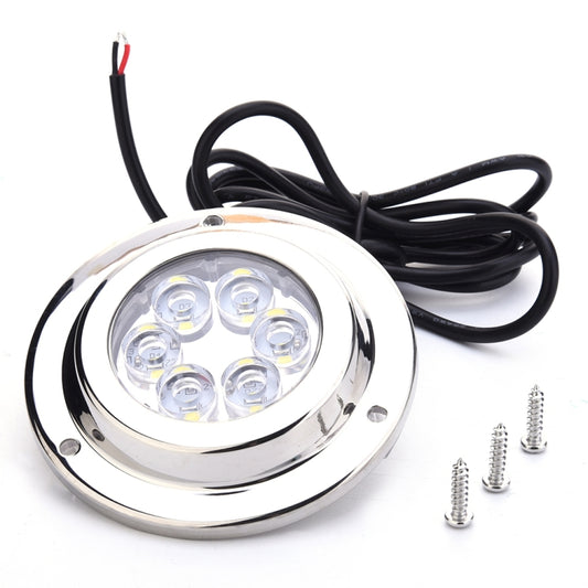 DC 10-30V 12W IP68 316 Stainless 6 LEDs White Light Underwater Light Boat High Power Bright for Marine / Yacht by buy2fix
