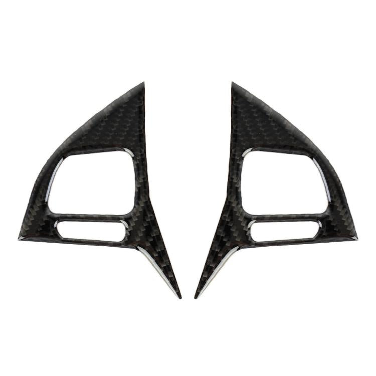 2 PCS Car Carbon Fiber Steering Wheel Button Decorative Sticker for Volkswagen Touareg 2011-2018 by buy2fix