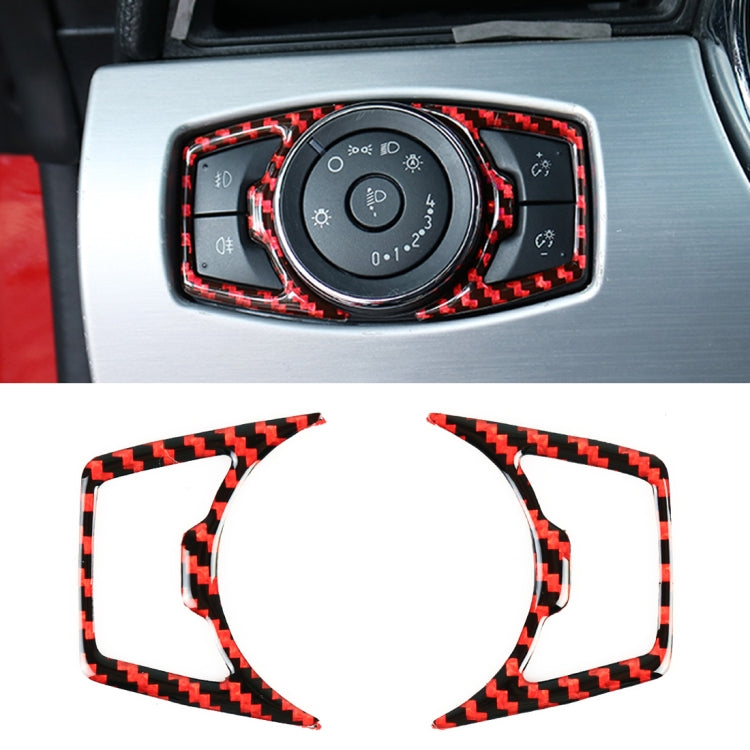 2 in 1 Car Carbon Fiber Headlight Switch Button Frame Decorative Sticker for Ford Mustang 2015-2020 - Car Interior Mouldings by buy2fix | Online Shopping UK | buy2fix