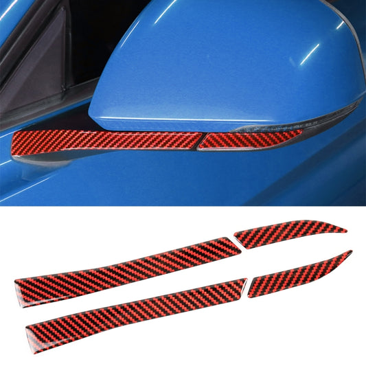 4 in 1 Car Carbon Fiber Rearview Mirror Decorative Sticker for Ford Mustang 2015-2020 by buy2fix
