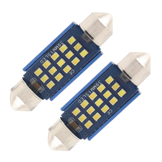 10 PCS 39mm DC12-24V / 1W / 6000K / 60LM 15LEDs SMD Lampe de Lecture de Voiture Lumière de Dôme