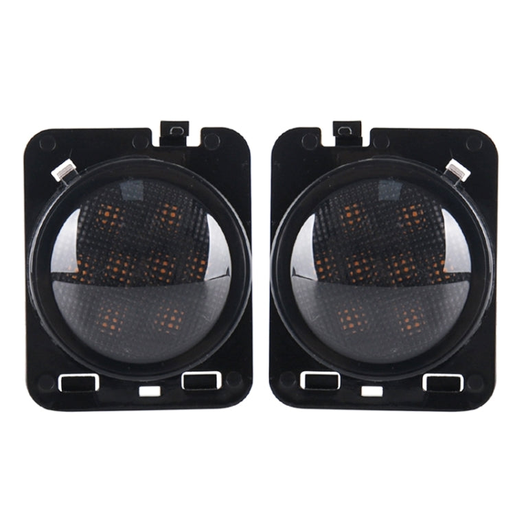 2 PCS 8W DC 12V Car SUV Refit LED Wheel Eyebrow Turn Signal for Jeep Wrangler JK 07-17, Specification: Butt Assembly with Aperture by buy2fix