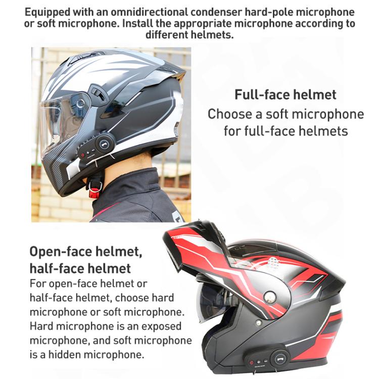 K10 Motorcycle Bluetooth Helmet Headset, White Hidden Microphone - Helmets by buy2fix | Online Shopping UK | buy2fix