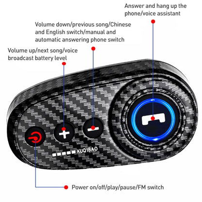 K10 Motorcycle Bluetooth Helmet Headset, Carbon Fiber Hard Pole Microphone - Helmets by buy2fix | Online Shopping UK | buy2fix
