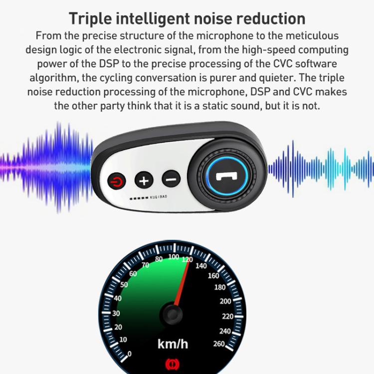 K10 Motorcycle Bluetooth Helmet Headset, Black Hard Pole Microphone by buy2fix