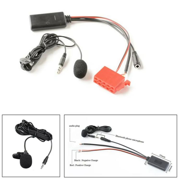 Car AUX Bluetooth Audio Cable Wiring Harness + MIC for Mercedes-Benz Special by abaecker BE2210/BE1650 by buy2fix