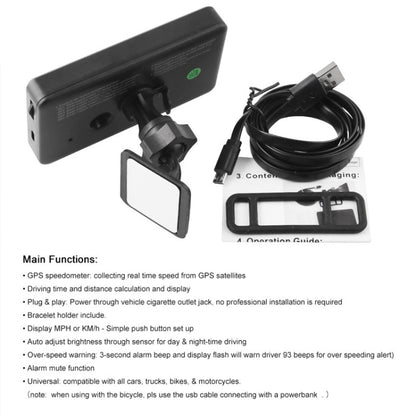 Car / Motorcycles HUD Display GPS Speedometer Overspeed Warning by buy2fix