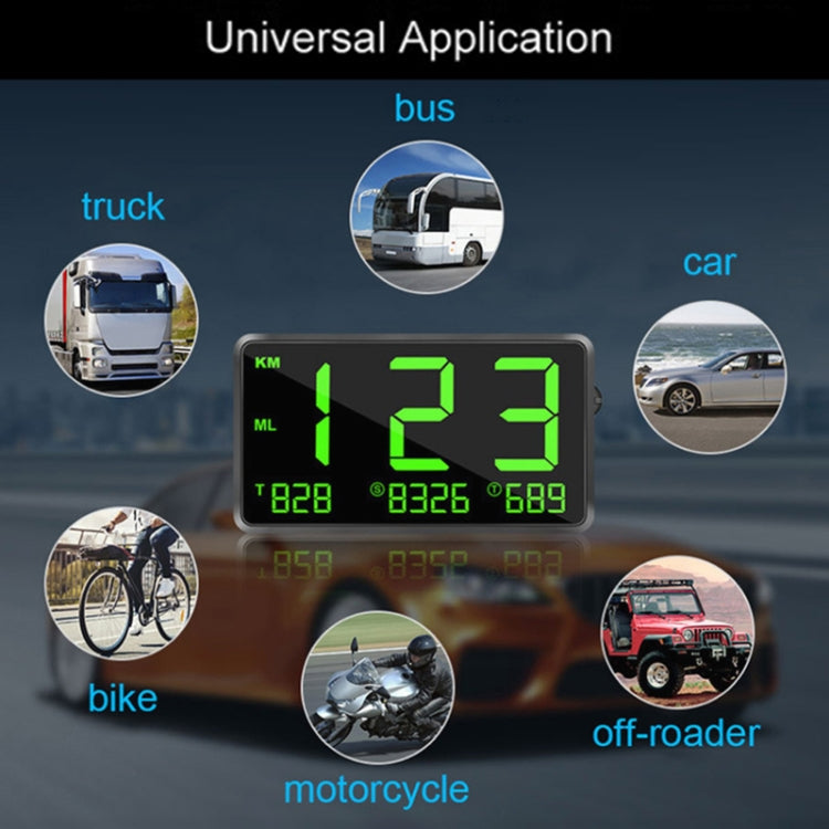 Car / Motorcycles HUD Display GPS Speedometer Overspeed Warning by buy2fix