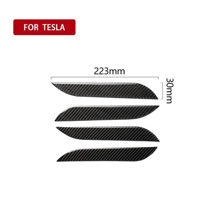 4 PCS Carbon Fiber Car Outside Handle Decorative Sticker for Tesla Model S by buy2fix