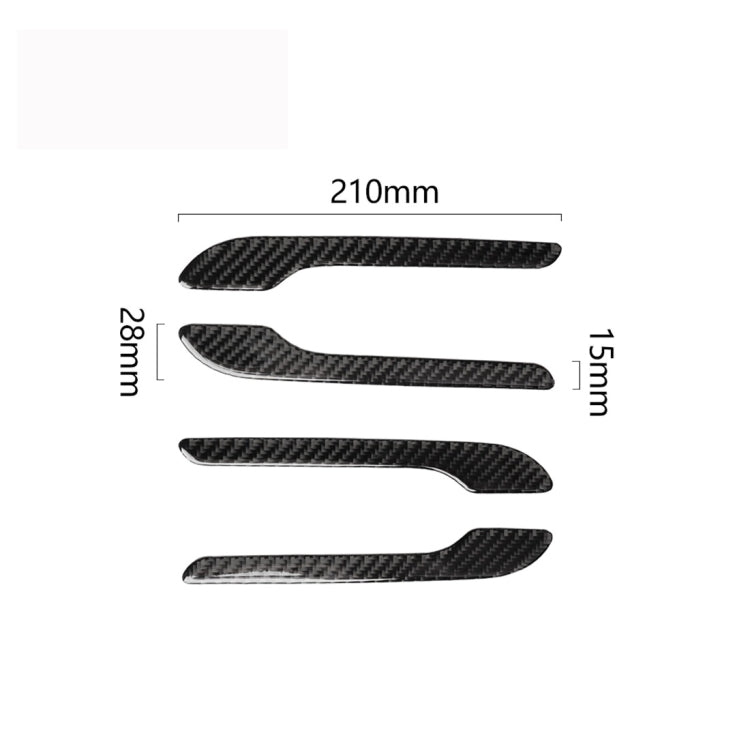 4 PCS Carbon Fiber Car Outside Handle Decorative Sticker for Tesla Model 3 by buy2fix