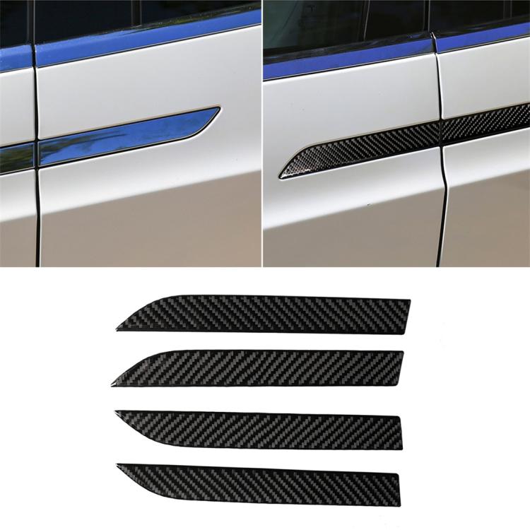 4 PCS Carbon Fiber Car Outer Door Handle Panel Decorative Sticker for Tesla Model X by buy2fix