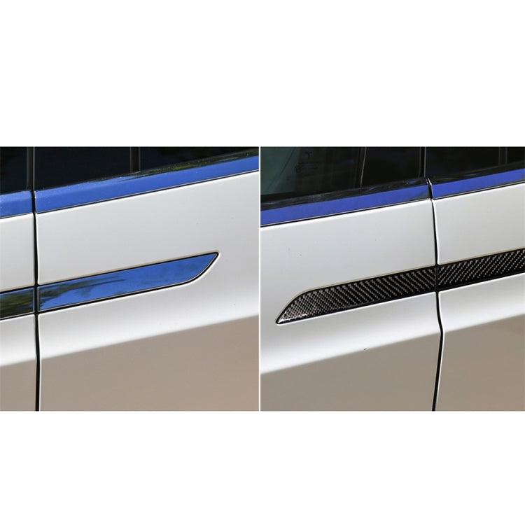 4 PCS Carbon Fiber Car Outer Door Handle Panel Decorative Sticker for Tesla Model X by buy2fix