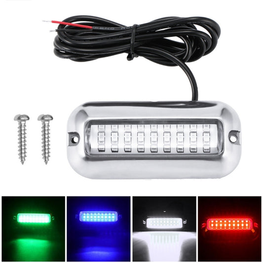 2 PCS MK-027 Ship / Yacht 10-30V 27LEDs Waterproof Stainless Steel Underwater Light(Green Light) by buy2fix