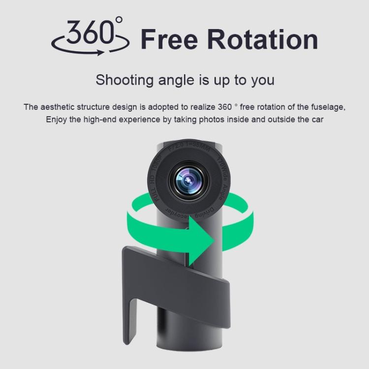 Car WiFi Single Camera Hidden 360 Degree Rotation Car Driving Recorder by buy2fix