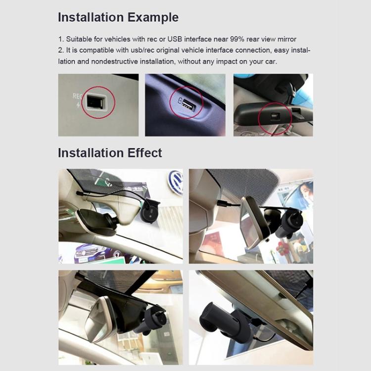 Car WiFi Single Camera Hidden 360 Degree Rotation Car Driving Recorder by buy2fix