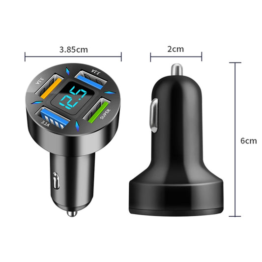 4 in 1 USB 66W Digital Display Car Super Fast Charger by buy2fix