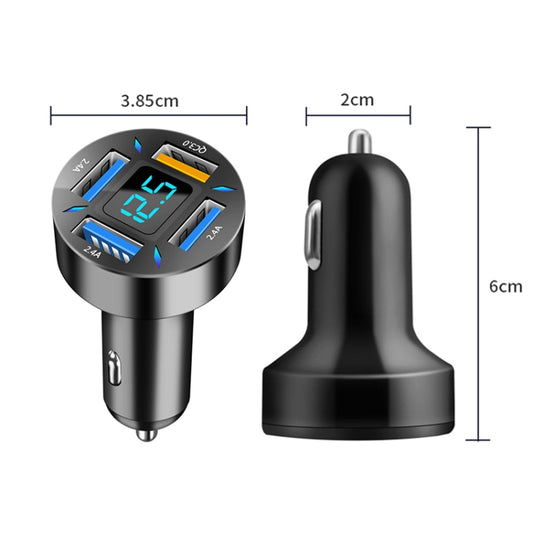 4 in 1 USB QC3.0 Digital Display Car Fast Charger by buy2fix