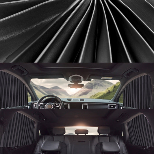 4 in 1 Car Auto Sunshade Curtains Windshield Cover Set (Black) by buy2fix
