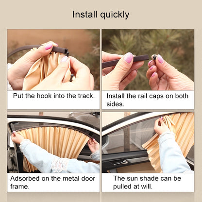 4 in 1 Car Auto Sunshade Curtains Windshield Cover Set (Gold) by buy2fix