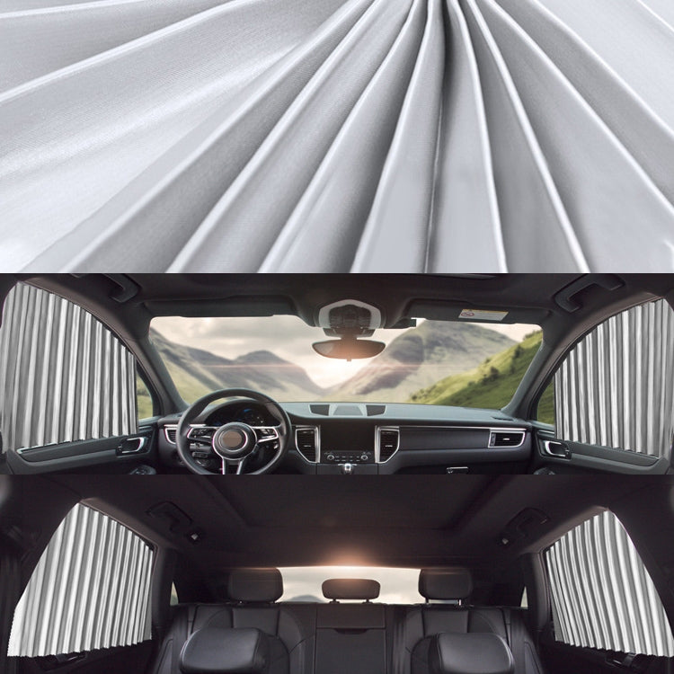 4 in 1 Car Auto Sunshade Curtains Windshield Cover Set (Silver) by buy2fix
