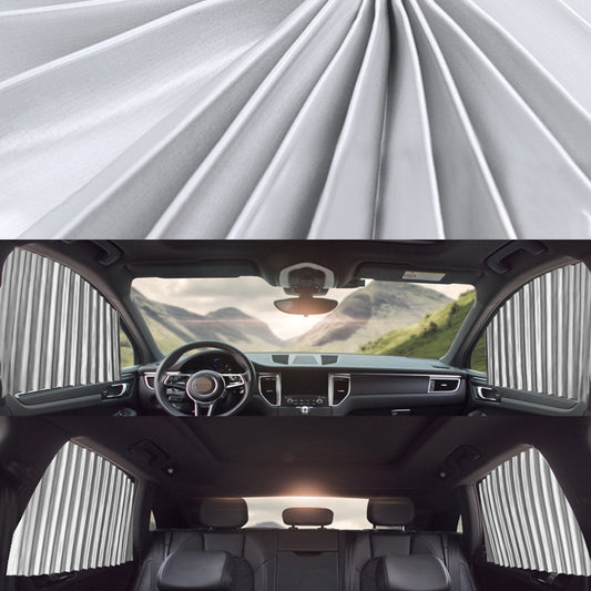 4 in 1 Car Auto Sunshade Curtains Windshield Cover Set (Silver) by buy2fix