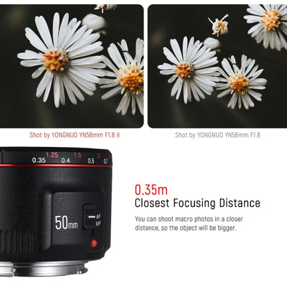 YONGNUO YN50MM F1.8C II F1.8 Auto Focus Lens for Canon EF Mount New Lens (Black) - Auxiliary Lens by YONGNUO | Online Shopping UK | buy2fix