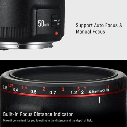 YONGNUO YN50MM F1.8C II F1.8 Auto Focus Lens for Canon EF Mount New Lens (Black) - Auxiliary Lens by YONGNUO | Online Shopping UK | buy2fix